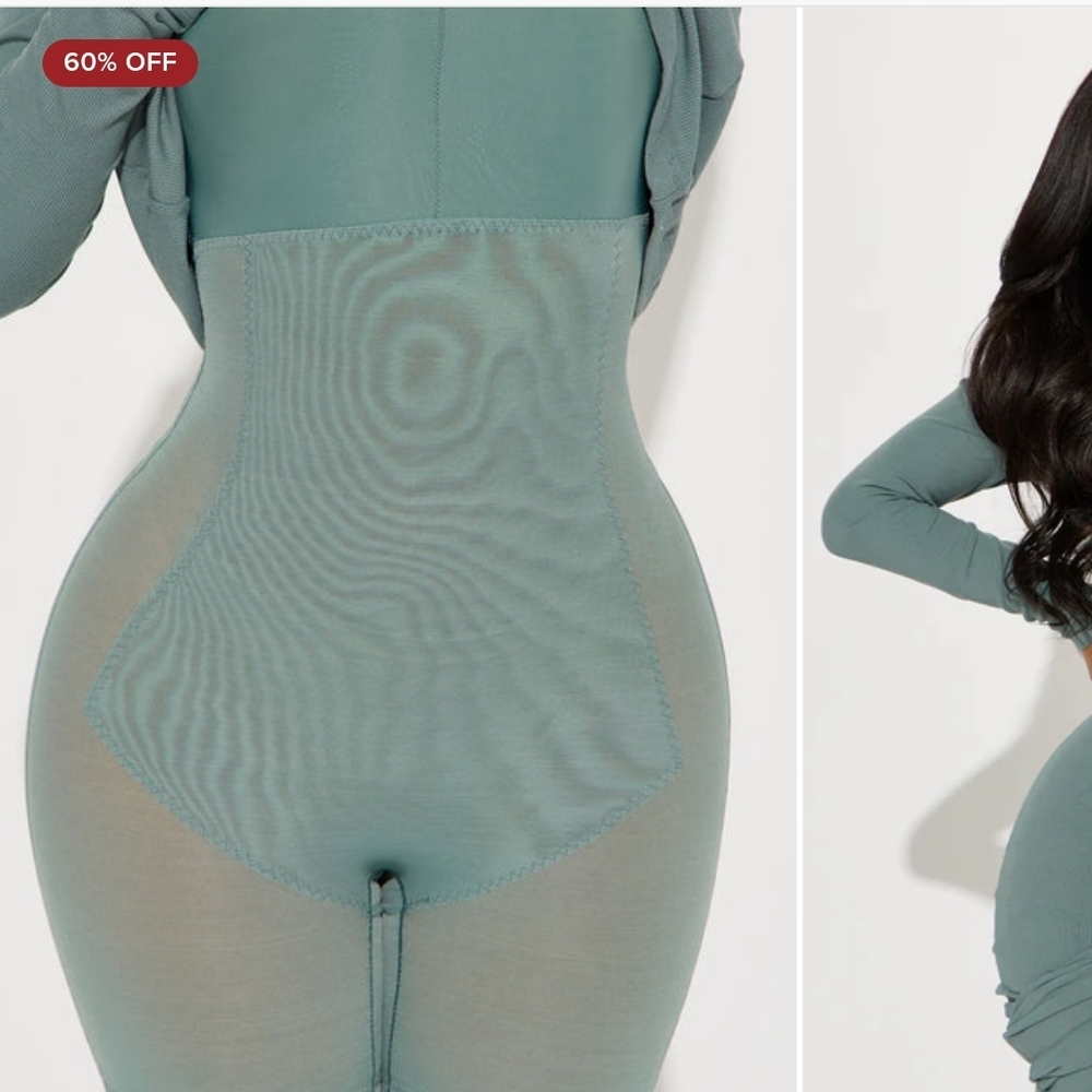Fashion Nova Sage Ribbed Top